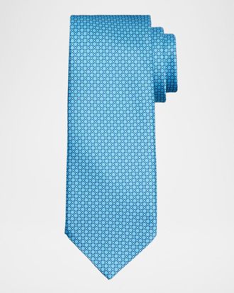 Stefano Ricci Men & apos;s Floral Grid Silk Tie