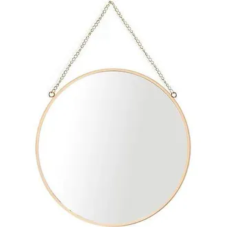 OEM Espejo Colgante, Espejo De Maquillaje Redondo De 30 X 30 Cm Para Ba&ntilde;o, Marco De Lat&oacute;n Con Cadena Para Colgar [tama&ntilde;o Mediano]