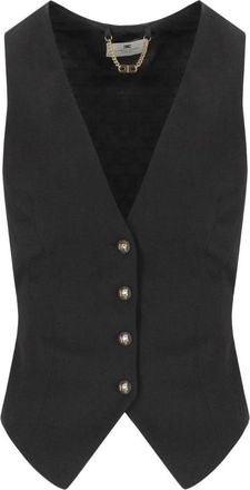 Elisabetta Franchi Dames, Jassen, Zwart, Maat: XS Gabardine
