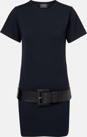 Balenciaga Belted cotton-blend jersey minidress