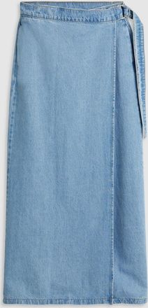 Levi's Womens Wrapped In Blue Column Wrap Skirt Denim - Size Medium