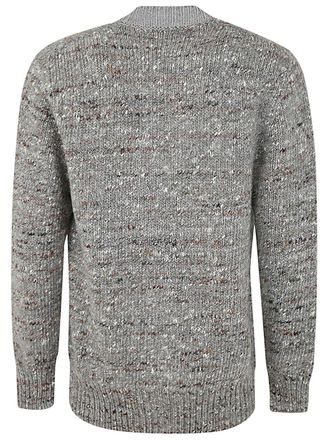Lardini Mens Man Knit Sweater - Grey Silk - Size Medium