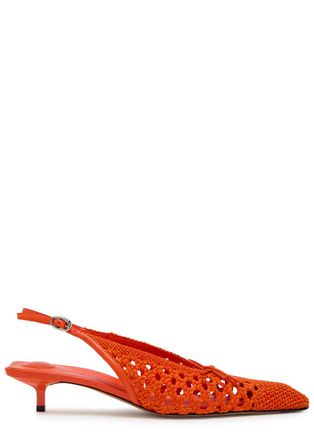 Jacquemus Les Slingbacks Cubisto 35 Leather Slingback Pumps - Orange