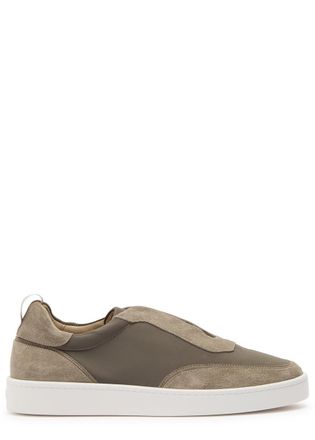 Aur&eacute;lien Leisure Panelled Suede Sneakers - Grey - 44 (IT44 / UK10)