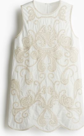 H&M Etuikleid mit Broderie Anglaise - White
