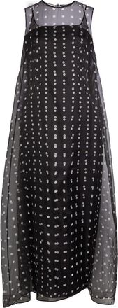 Emilia Wickstead Selina Polka-dot Layered Silk-chiffon Midi Dress - Black - 12 (UK12 / M)