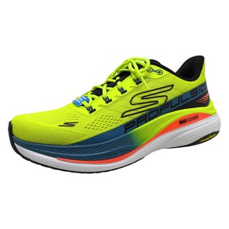 Skechers Mens Max Cushioning Propulsion, Lime/Black, 10.5
