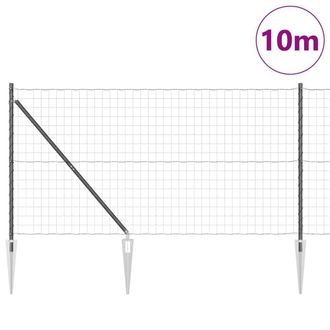 Berkfield Home Stylish Euro Fence with 7 Spike Posts 1.2x10 m Galvanised Steel Grey