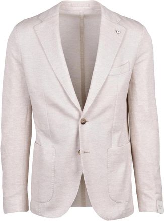L.B.M. 1911 Beige Linen Cotton Blazer Jacket