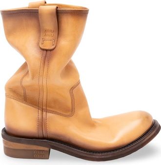 Miu Miu Foule Leather Booties