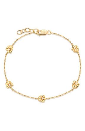 Made by Mary Cubic Zirconia Birthstone Flower Station Bracelet in Gold May at Nordstrom, Size 7