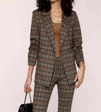 Heartloom Glend Plaid Blazer In Espresso