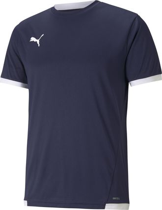 Puma Fussballtrikot PUMA TEAMLIGA JERSEY, Herren, Gr. XL, blau (peacoat, puma wei&szlig;), Interlock, Obermaterial: 100% Polyester, unifarben, regular fit normal