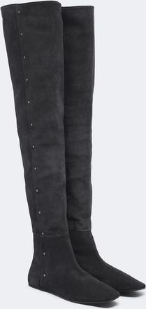 Max Mara Botas mosqueteras de ante con tachuelas