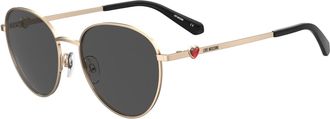 Moschino Moscsun ronde zonnebril voor heren (Roze Goud)