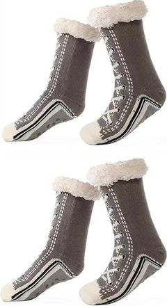 Generic Unisex Thick Cashmere Slipper Home Socks Fluffy Plush Comfy Sleeping Footwear Non-slip Grippy Boots Thermal Plush Booties (2pcs-y,One Size)