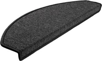 vidaXL Stair Mats 15 pcs 65x24x4 cm Anthracite Half Round Large vidaXL