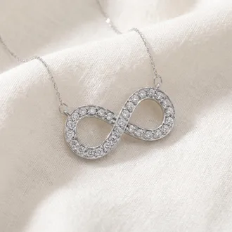 Pompeii3 3/4ct Diamond Infinity Symbol Pendant 14K White Gold