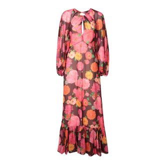 La DoubleJ Maxi Dresses, female, Multicolor, Size: S Brown Dress Aw23 Womens Clothing