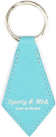 Sporty & Rich logo-stamp leather keyring - unisex - Leather/Metal - One Size - Blue