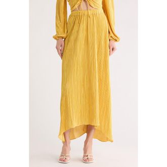 Ramy Brook Gwendolyn Stripe Maxi Skirt in Daisy Yellow Pleated at Nordstrom Rack, Size Xx-Small