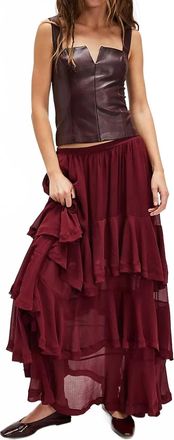 Free People Clementine Maxi Skirt In Aged Red