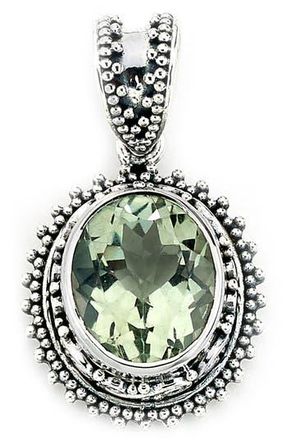 Samuel B. Sterling Silver Prasiolite Quartz Pendant in Green at Nordstrom Rack