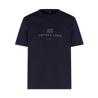 Brunello Cucinelli Genivs Loci T Shirt - male - Brunello Cucinelli - T-Shirts - Blue - M - Tops