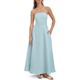 Favorite Daughter The Favorite Strapless Maxi Dress in Aqua at Nordstrom, Size 10