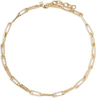 Crystal Haze Locked pave-set chain necklace - women - Cubic Zirconia/18kt Gold Plated Brass - One Size