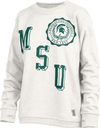 Pressbox Womens Pressbox White Michigan State Spartans Shoreline Sundown Pullover Sweatshirt at Nordstrom, Size X-Large