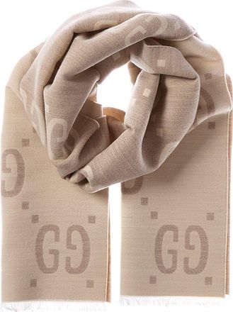Gucci Gg Jacquard Wool & Silk-Blend Scarf