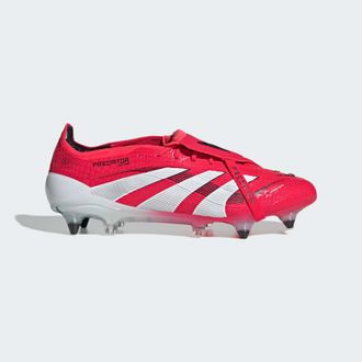 adidas adidas Performance Unisex Predator Elite Fold-Over Tongue Soft Ground Boots - Red - Size UK 6.5
