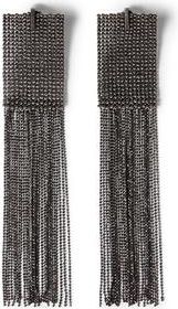 Brunello Cucinelli Silver frayed earrings in Lignite Grey at Nordstrom
