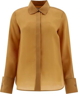 Max Mara Nola Silk Organza Shirt - Dames - Overhemden - Beige - M - Organza - Overhemden