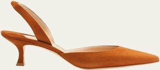 Manolo Blahnik Carolyne Kitten-Heel Halter Pumps