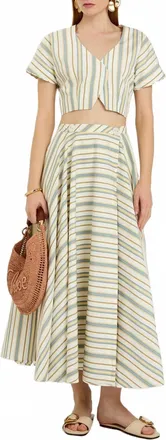 Thierry Colson Bianca Capri Stripes Vest In Yellow & Gray
