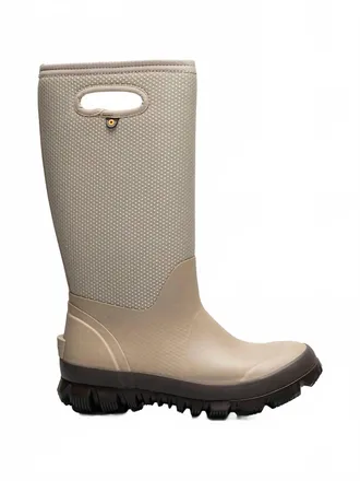 Bogs Womens Waterproof Fleece Lined Boots In Whiteout Dots Taupe