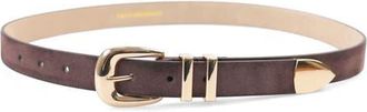 Petit Moments Atlas Belt in Dark Brown Suede/Gold at Nordstrom, Size X-Small