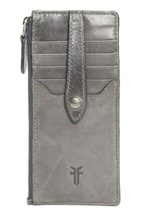 Frye Slim Leather Snap Card Wallet in Carbon at Nordstrom Rack
