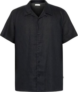 Knowledge Cotton Apparel Box S/S Linen Shirt Hemd für Herren | schwarz