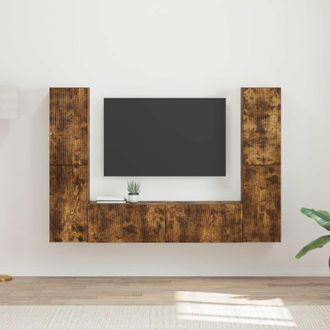 vidaXL Conjunto De Mueble De Tv 6 Uds. Roble Ahumado Vidaxl