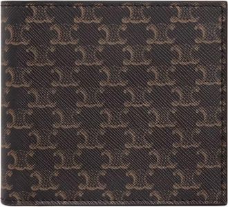 Celine Portemonnee met vouwsluiting in Triomphe Canvas - Heren - Portefeuilles - Zwart - ONE Size - Leer - Accessoires