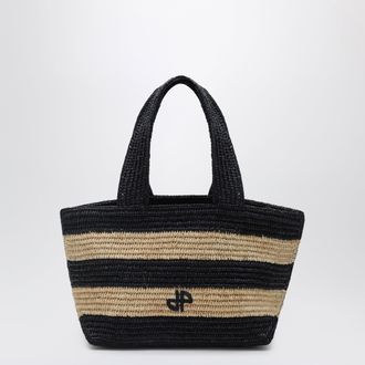 Patou Trapeze PM shopping bag in raffia