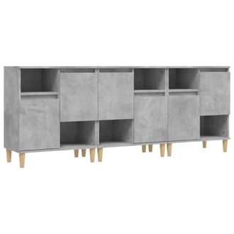 Berkfield Home Sideboards 3 pcs Concrete Grey 60x35x70 cm Engineered Wood | Size: 60 x 35 x 70 cm