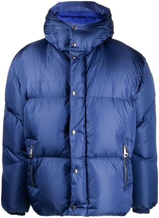 Khrisjoy padded press-stud fastenign jacket - men - Feather Down/Polyester/Polyamide - 00 - Blue