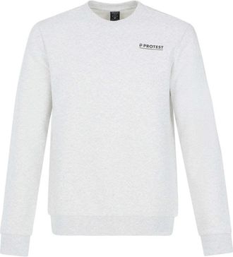 Protest Langarmshirt PROTEST Pullover PRTVITO, Herren, Gr. XXL, weiss (wei&szlig; melange), Obermaterial: 70% Baumwolle CO. 30% Polyester PES., Shirts Langarmshirt