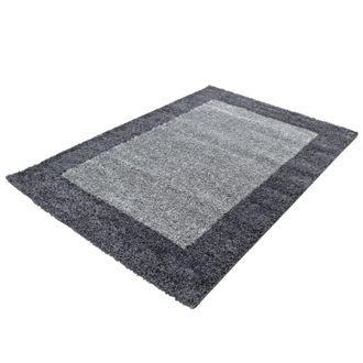 Nazar Rugs Alfombra shaggy bicolor para sal&oacute;n Gris-300x400