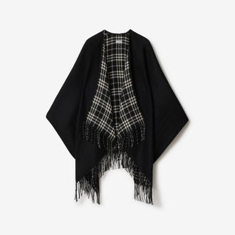 Burberry Reversible Check Wool Cape