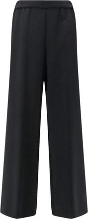 Aspesi Wijde broek - Dames - Wijde Broeken - Zwart - XL - Polyester - Broeken